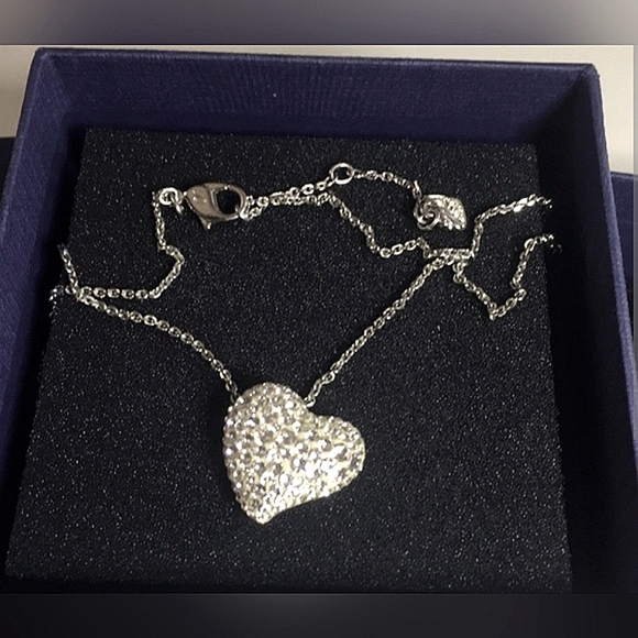 Swarvoski Clear Heart Pendant Necklace - Picture 3 of 9